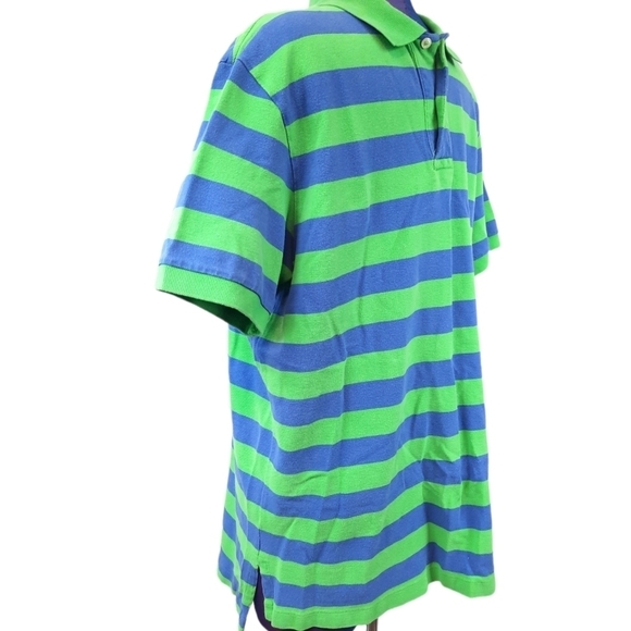 Polo Ralph Lauren Striped Blue and Green Polo Shirt Size Large Men's - Picture 3 of 6